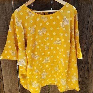 Vince Camuto Paisley Elbow Sleeve Top (Plus Size)